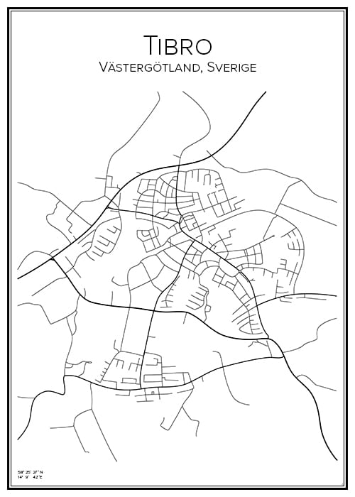 Stadskarta över Tibro