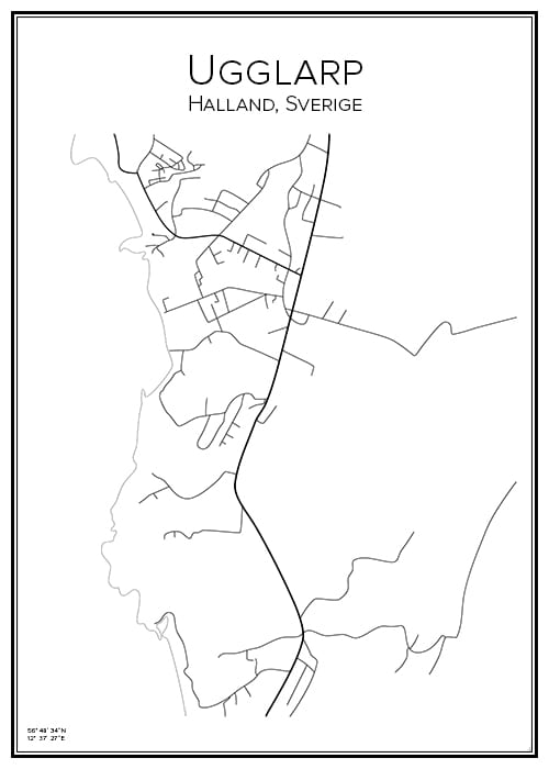 Stadskarta över Ugglarp