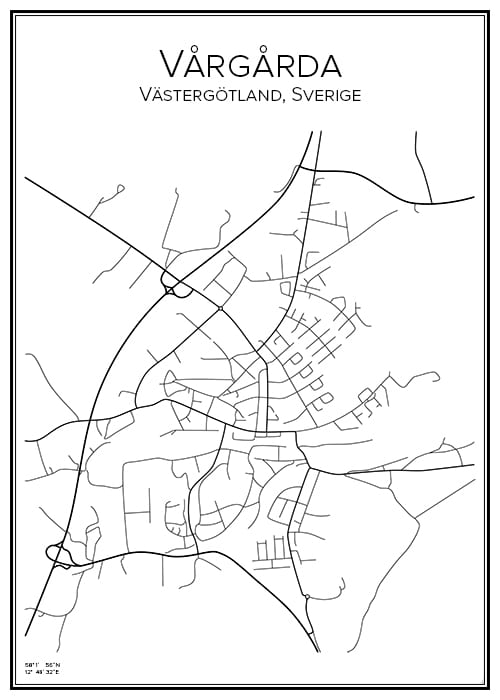 Stadskarta över Vårgårda