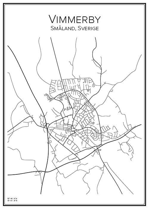 Stadskarta över Vimmerby