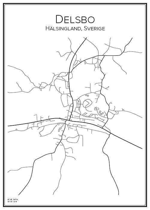 Stadskarta över Delsbo
