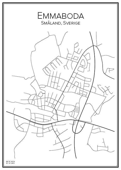 Stadskarta över Emmaboda