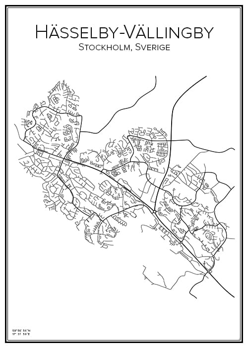 Stadskarta över Hässelby-Vällingby