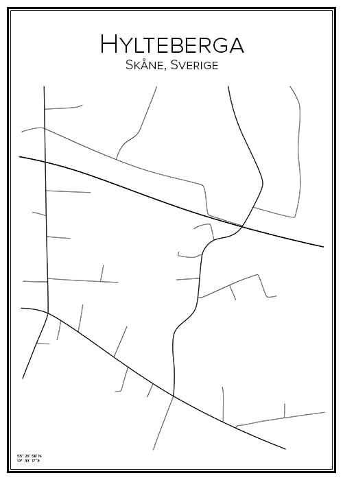 Stadskarta över Hylteberga