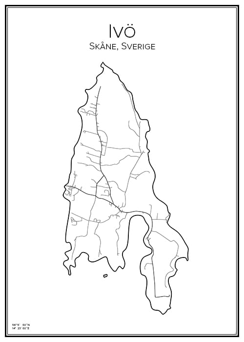 Stadskarta över Ivö