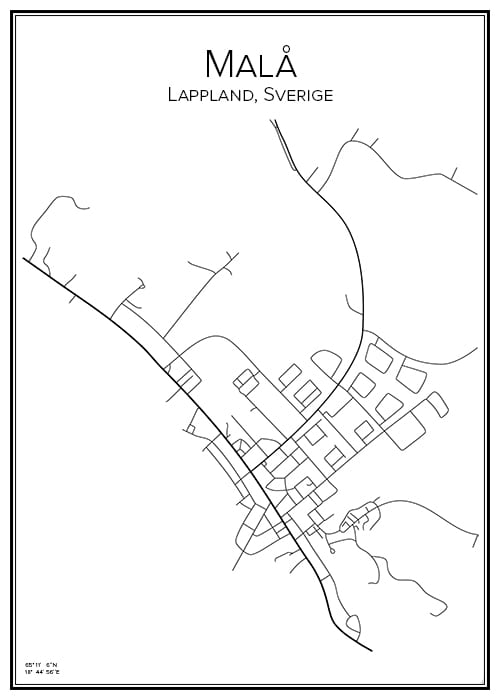 Stadskarta över Malå