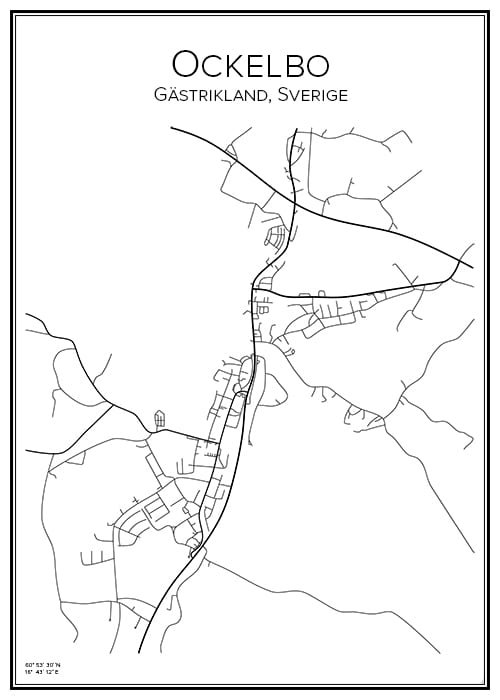 Stadskarta över Ockelbo