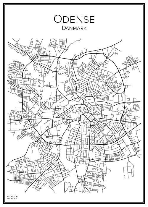 Stadskarta över Odense