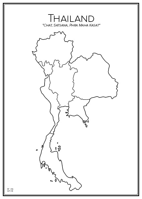 Stadskarta över Thailand