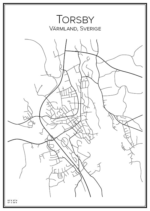 Stadskarta över Torsby