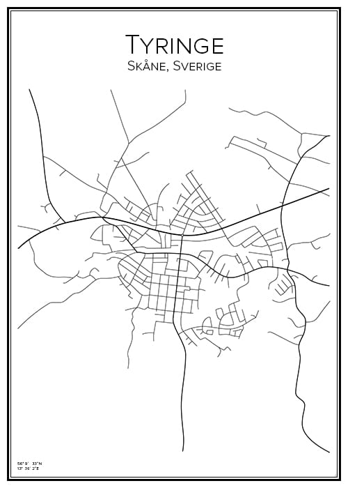 Stadskarta över Tyringe