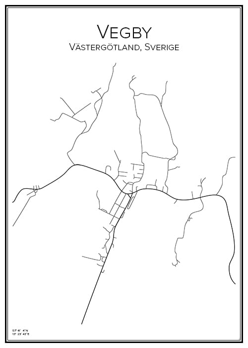 Stadskarta över Vegby