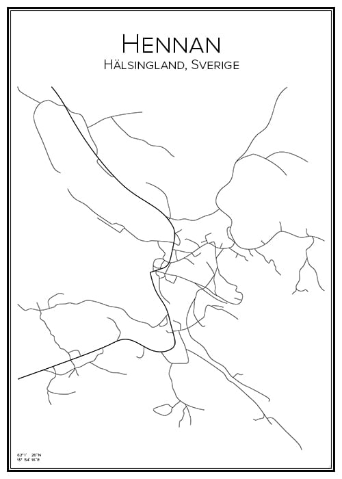 Stadskarta över Hennan