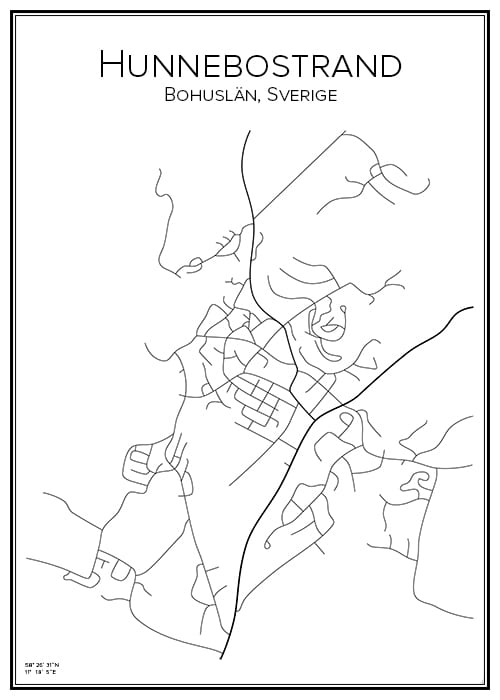 Stadskarta över Hunnebostrand