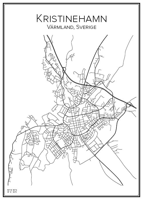 Stadskarta över Kristinehamn