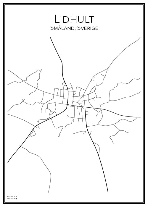 Stadskarta över Lidhult