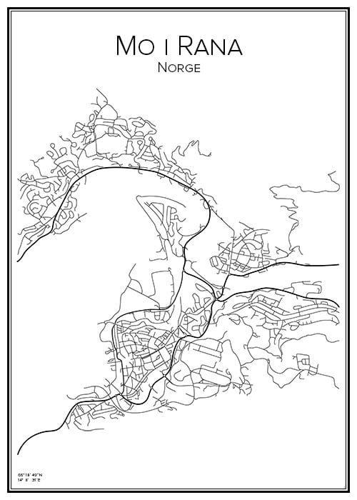 Stadskarta över Mo i Rana