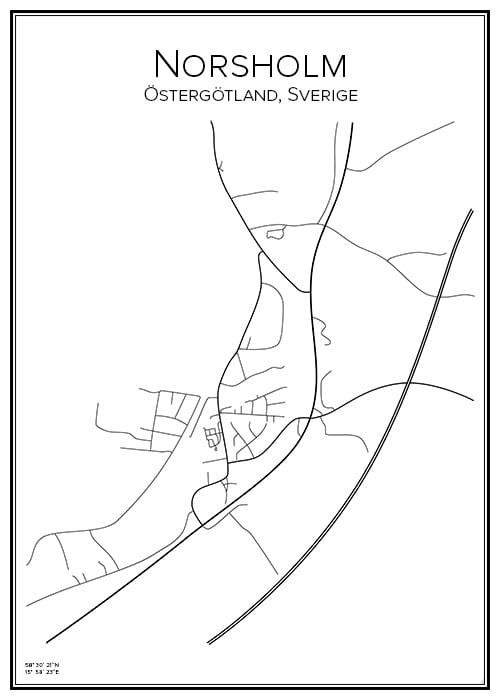 Stadskarta över Norsholm