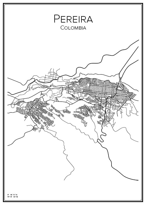 Stadskarta över Pereira