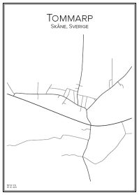 Stadskarta över Tommarp
