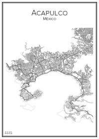 Stadskarta över Acapulco
