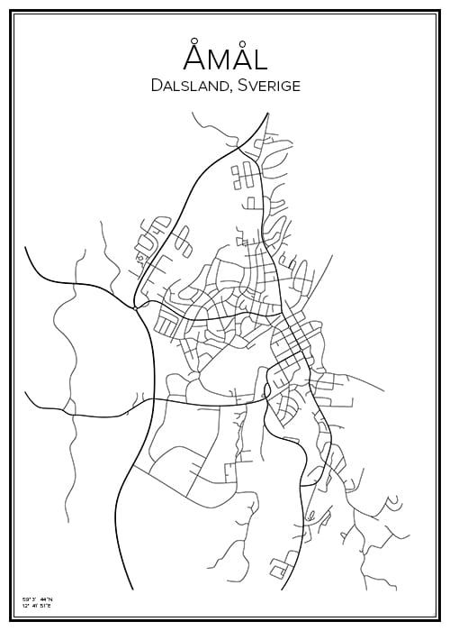 Stadskarta över Åmål