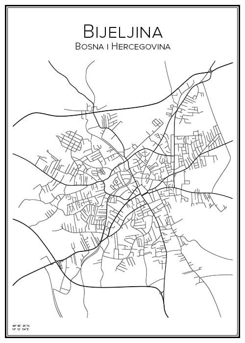 Stadskarta över Bijeljina