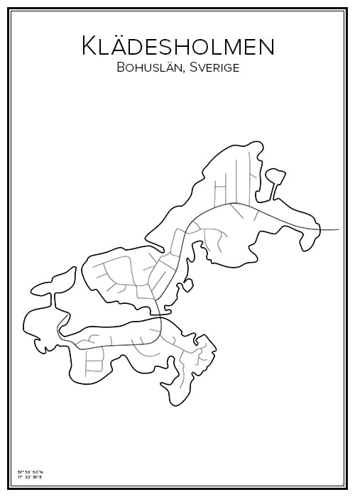 Stadskarta över Klädesholmen