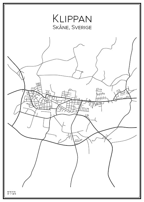Stadskarta över Klippan