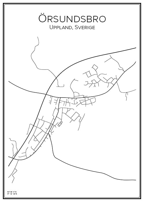 Stadskarta över Örsundsbro