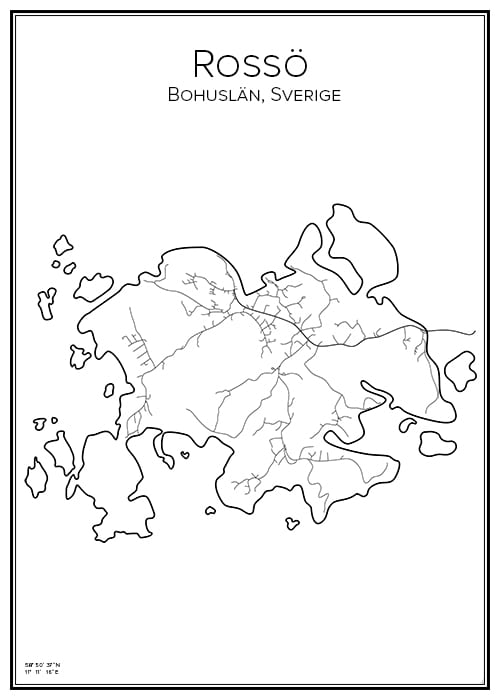 Stadskarta över Rossö