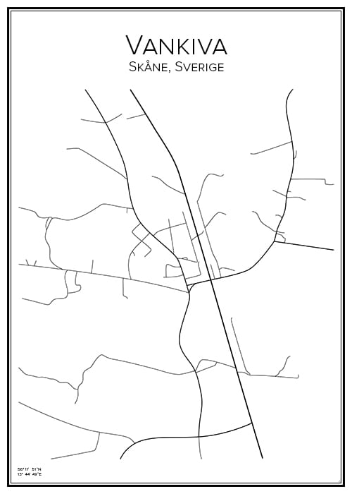 Stadskarta över Vankiva