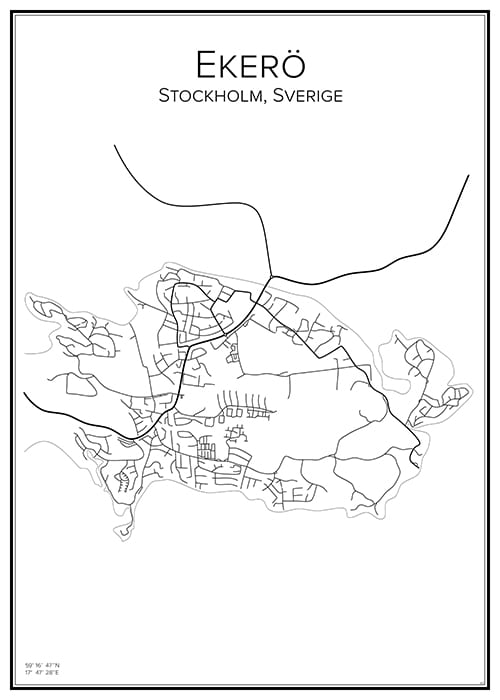 Stadskarta över Ekerö - tätort