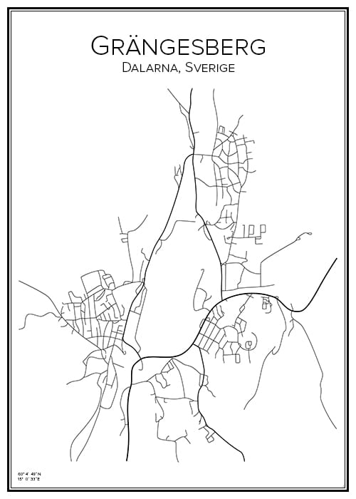 Stadskarta över Grängesberg