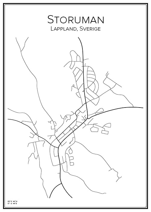 Stadskarta över Storuman