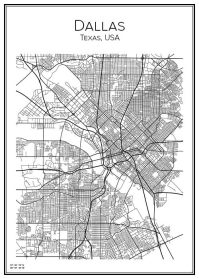 Stadskarta över Dallas
