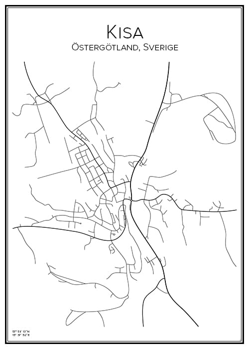 Stadskarta över Kisa