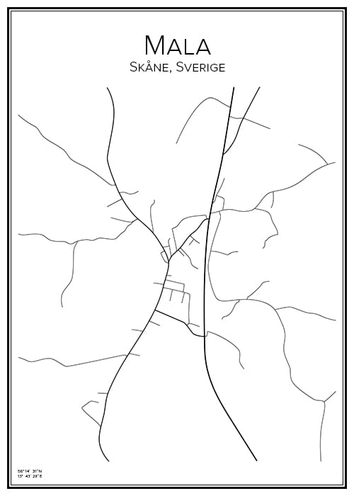 Stadskarta över Mala