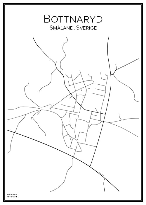 Stadskarta över Bottnaryd
