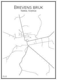Stadskarta över Brevens bruk