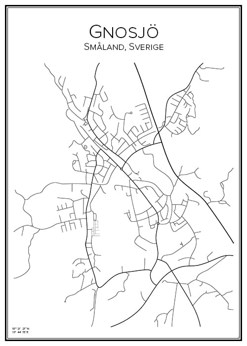 Stadskarta över Gnosjö