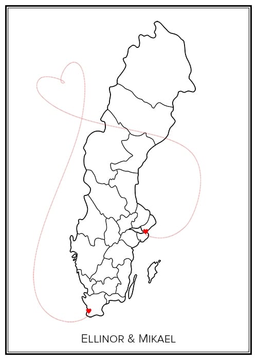 Kärlekskarta - Sverige