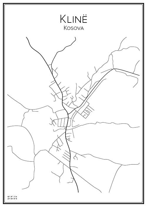 Stadskarta över Klinë
