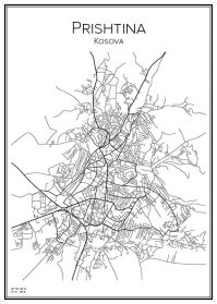 Stadskarta över Prishtina