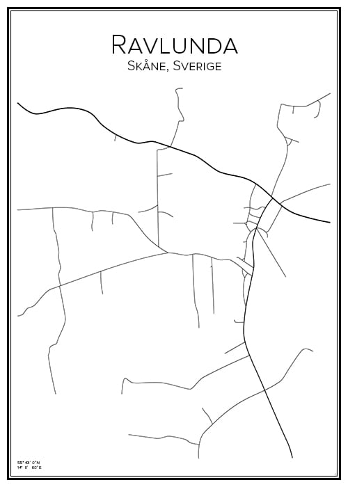 Stadskarta över Ravlunda