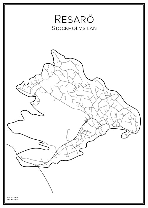 Stadskarta över Resarö