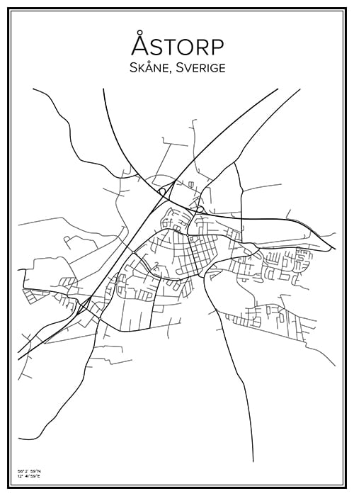 Stadskarta över Åstorp