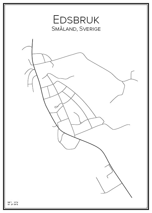 Stadskarta över Edsbruk