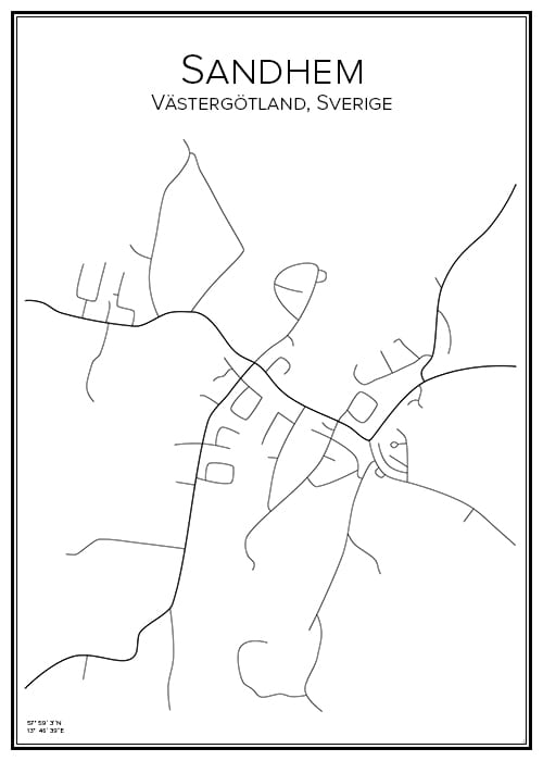 Stadskarta över Sandhem