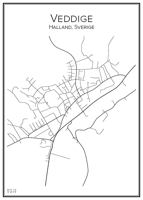 Stadskarta över Veddige